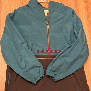Vintage L.L. Bean Teal Black Half-Zip Jacket (Fits Women Medium/Size Kids Large)